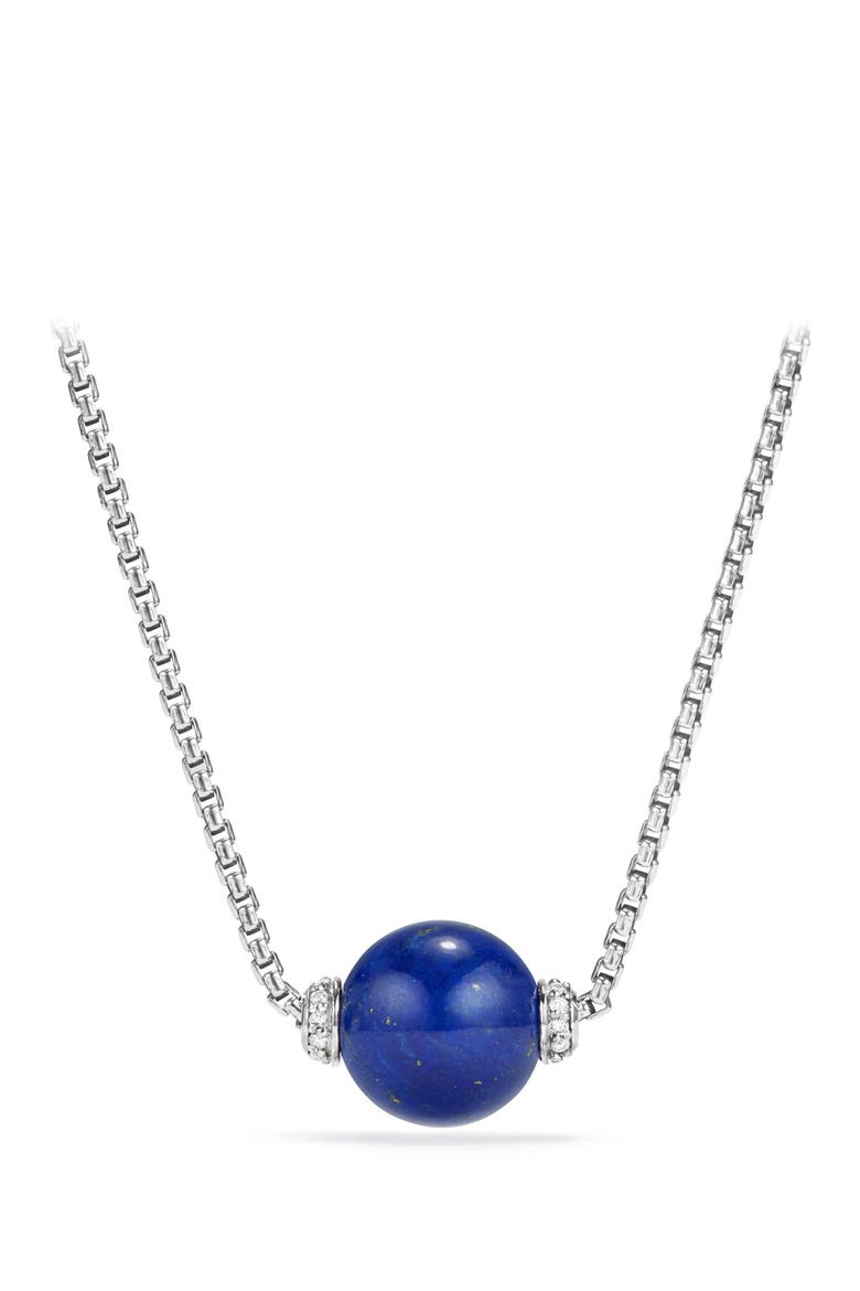 Solari Pendant Necklace with Diamonds, Main, color, SILVER/ DIAMOND/ LAPIS