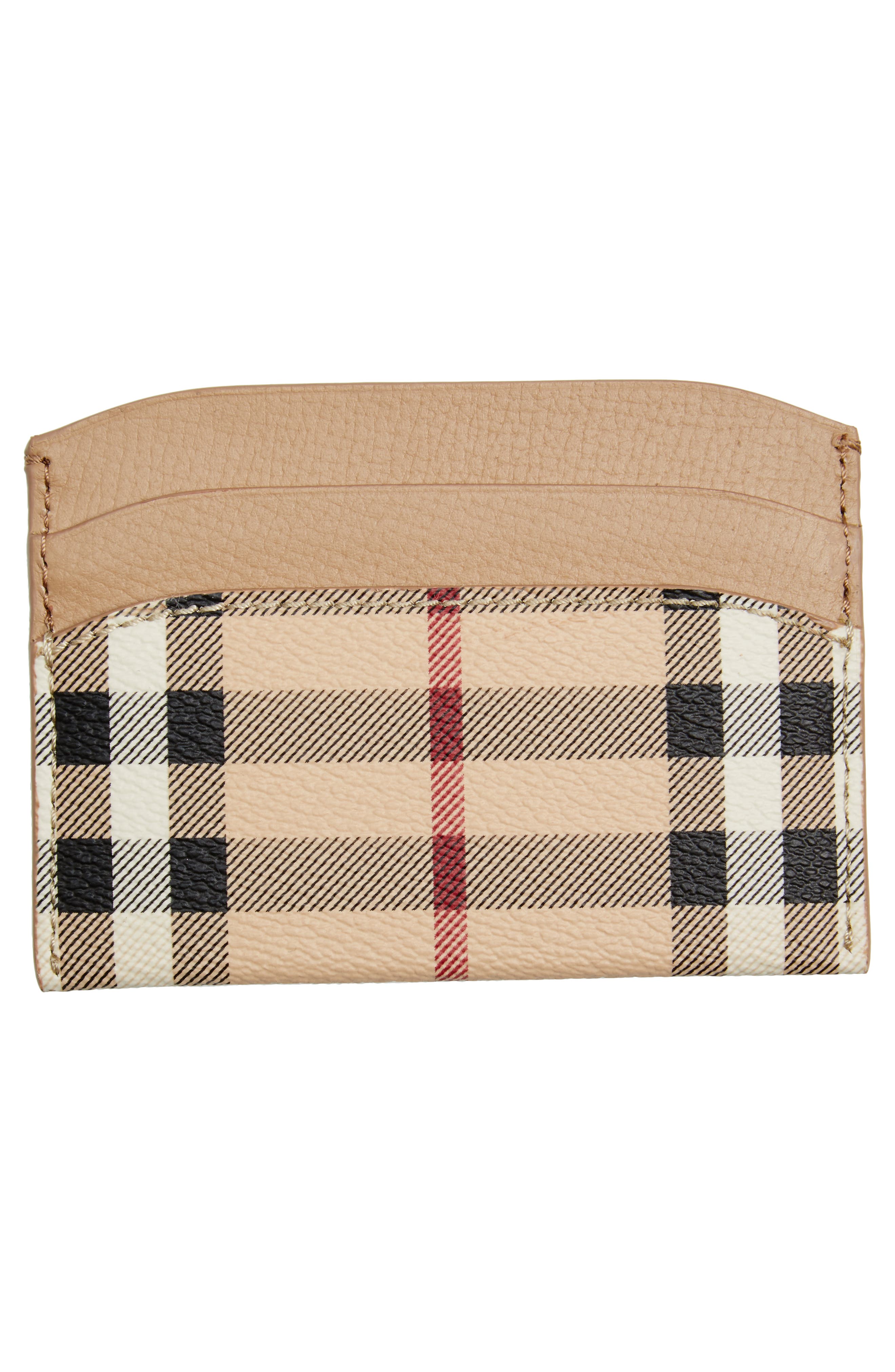 Burberry Izzy Haymarket Card Case, Alternate, color, 