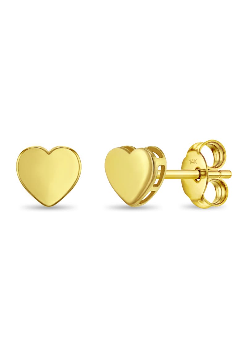 14k Graceful Heart Girl Earrings, Main, color, Gold