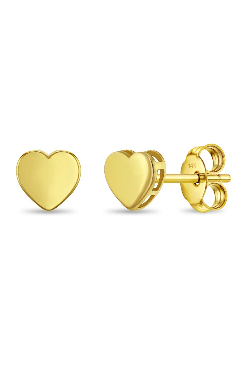 In Season Jewelry 14k Graceful Heart Girl Earrings, Main, color, Gold