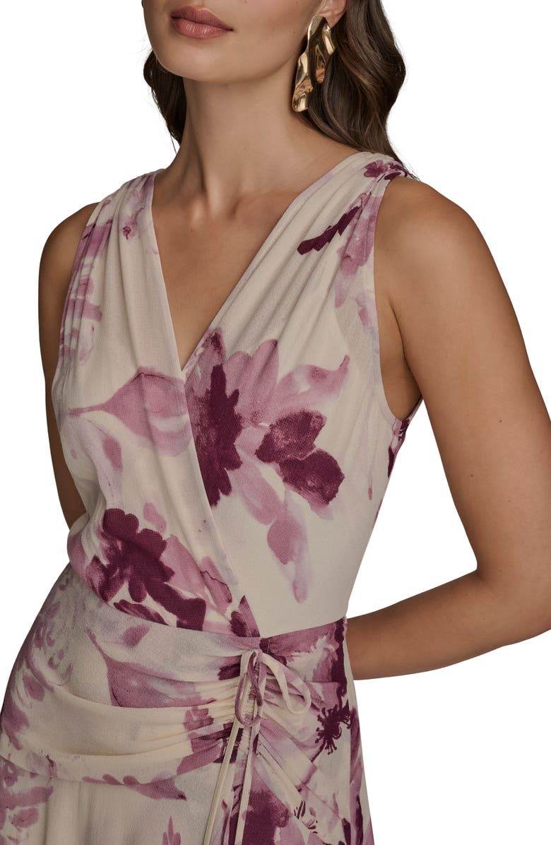 Donna Karan New York Floral Print Midi Dress, Alternate, color, Wisteria