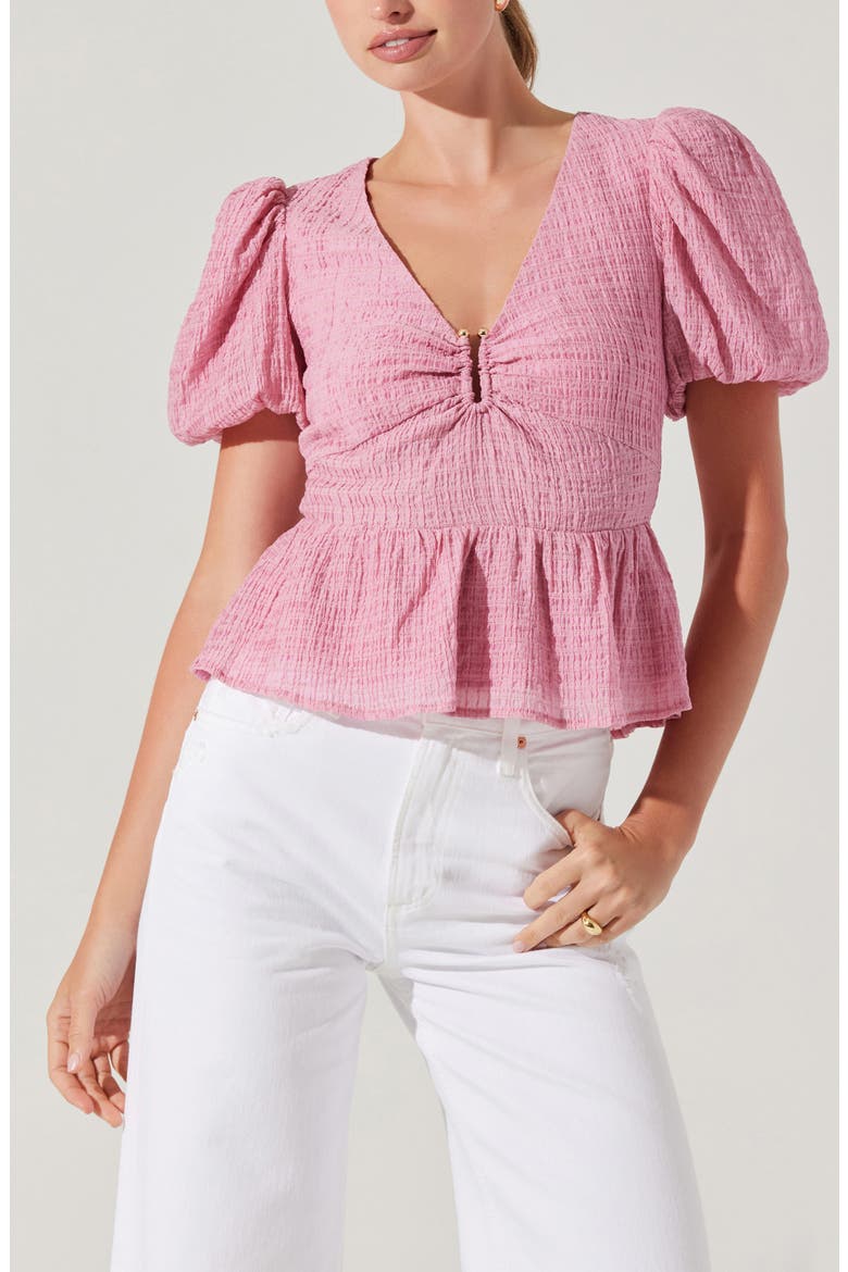 Mylah Puckered Top, Alternate, color, PINK