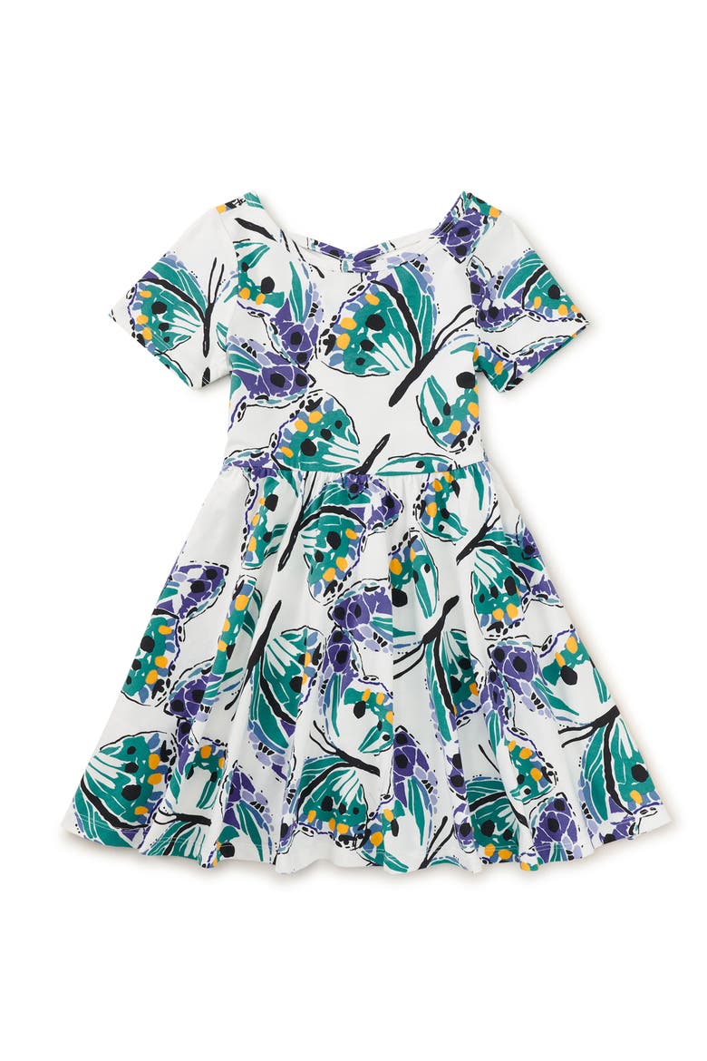 Short Sleeve Ballet Dress, Main, color, Carnival Butterfly