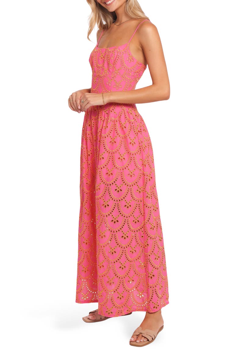 Sonny Cotton Eyelet Maxi Dress, Alternate, color, PINK/ ORANGE