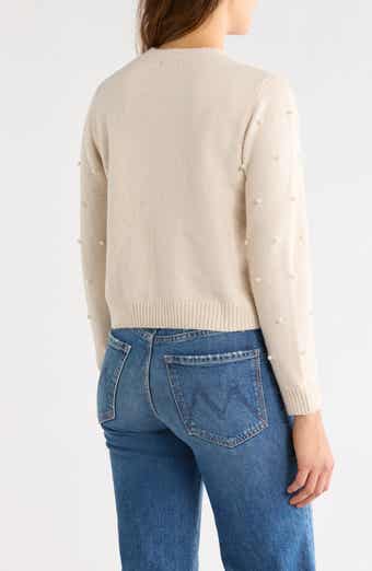 Imitation Pearl Crewneck Sweater