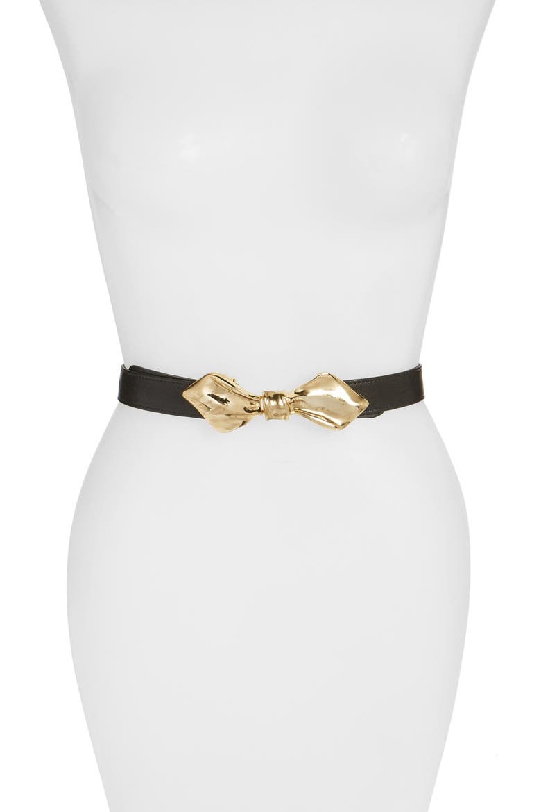 'Sierra' Bow Belt, Main, color, BLACK