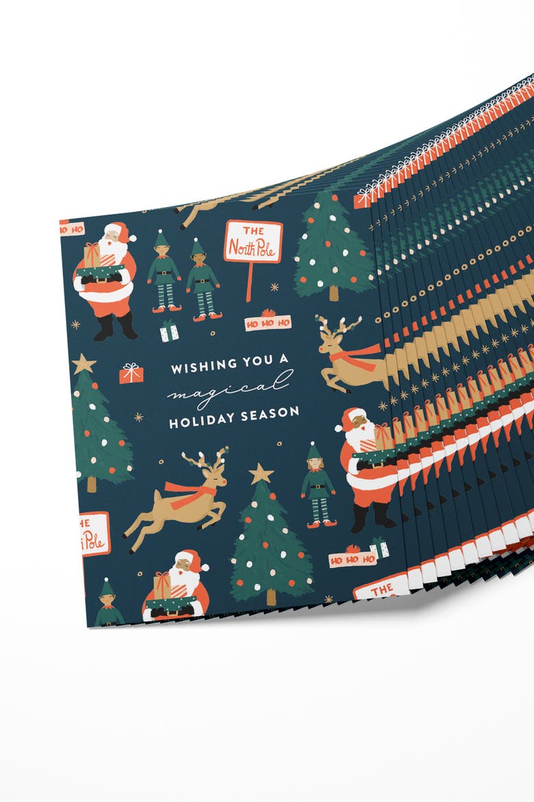 Magical North Pole Holiday Season Cards Boxed Set of 8 Cards, Alternate, color, White