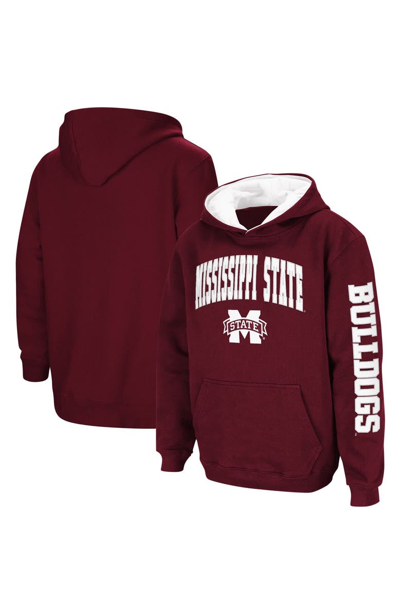 COLOSSEUM Youth Colosseum Maroon Mississippi State Bulldogs 2-Hit Team Pullover Hoodie, Main, color, Maroon