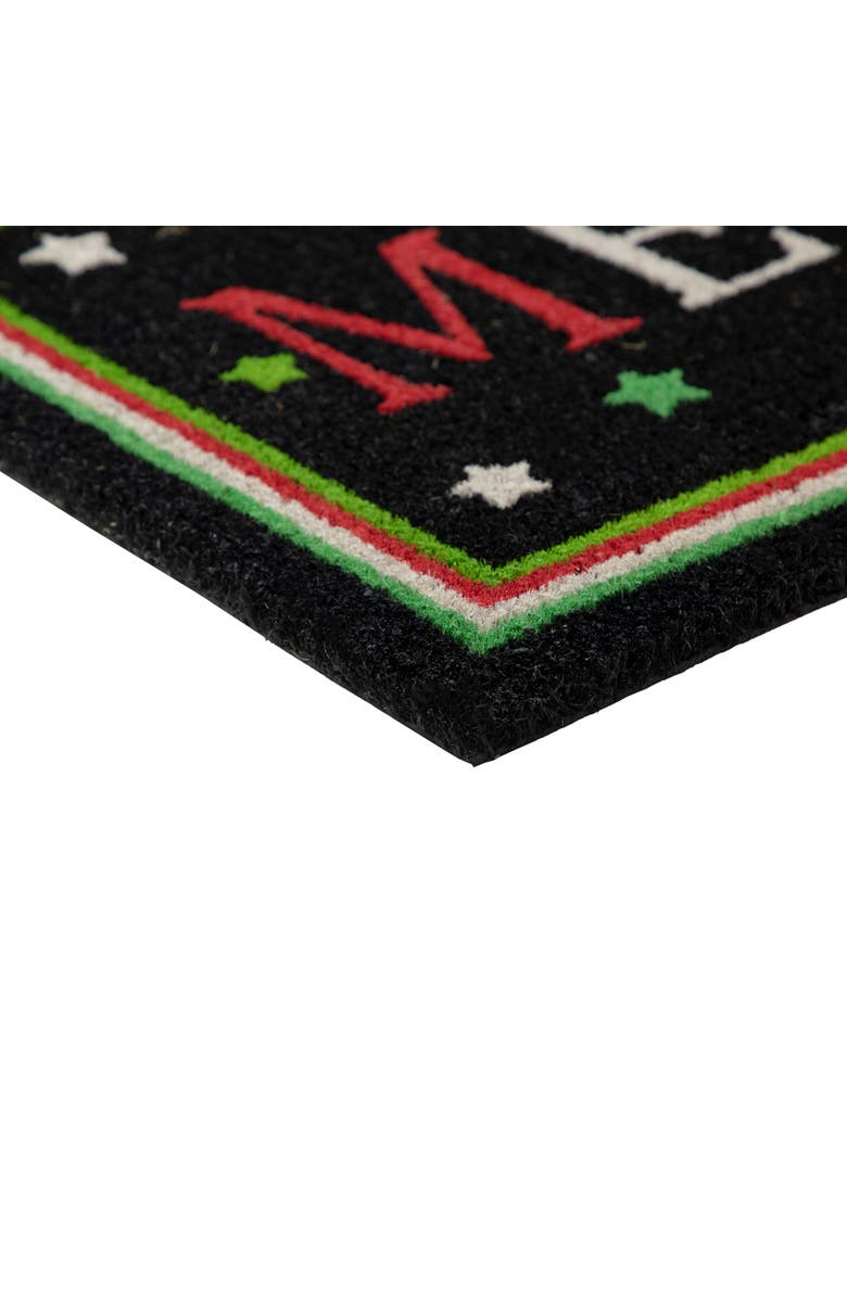 Northlight Black Coir "Merry" Christmas Doormat 18" X 30", Alternate, color,
