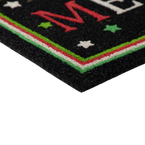 Northlight Black Coir Merry Indoor Rectangular Doormat In Black
