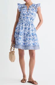 vineyard vines Abigail Flutter Sleeve Cotton Minidress
