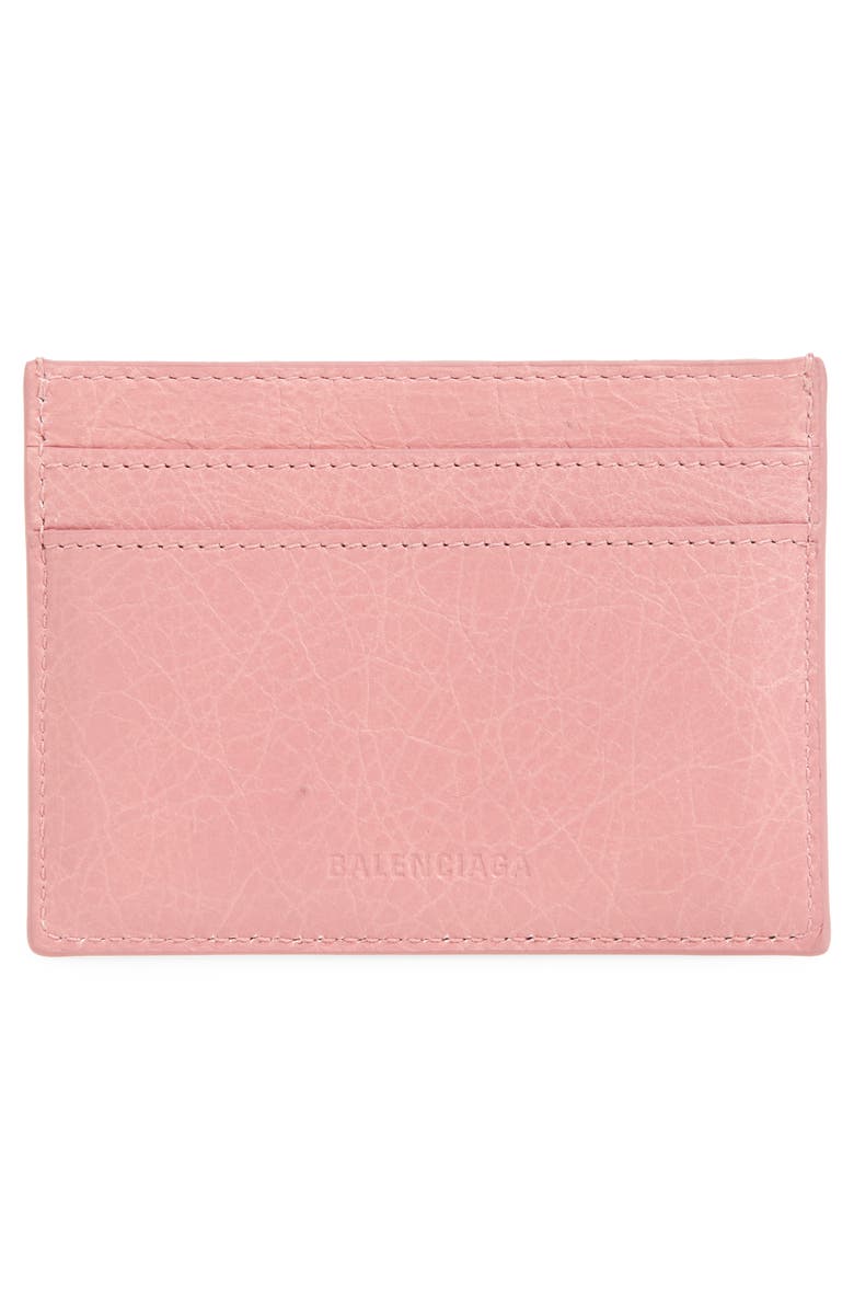Balenciaga Le City Assorted Charm Crackled Leather Card Case, Alternate, color, 5826 Vintage Pink