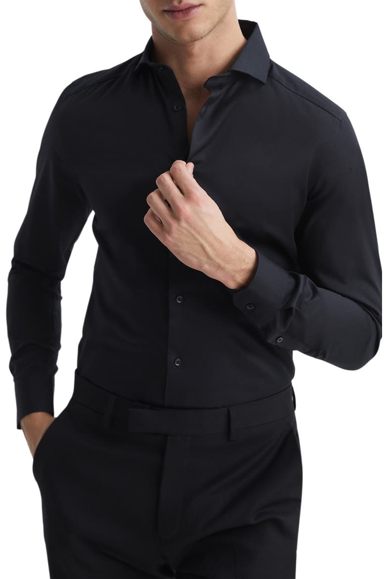Storm Slim Fit Button-Up Shirt, Main, color, BLACK