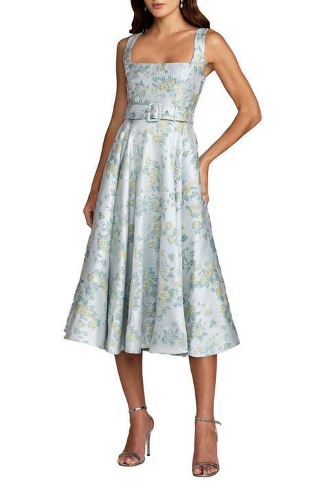 Sleeveless Belted A-Line Midi Dress