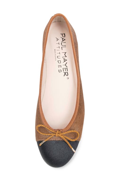 Paul Mayer Best Genuine Calf Hair Ballet Flat In Brown