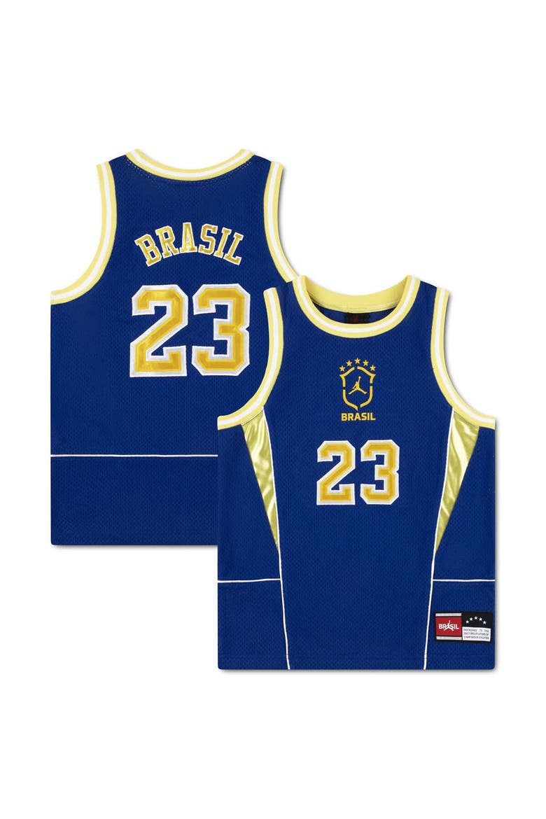 Youth Jordan Brand Royal Brazil National Team Mesh Basketball Fashion Jersey, Main, color, Royal