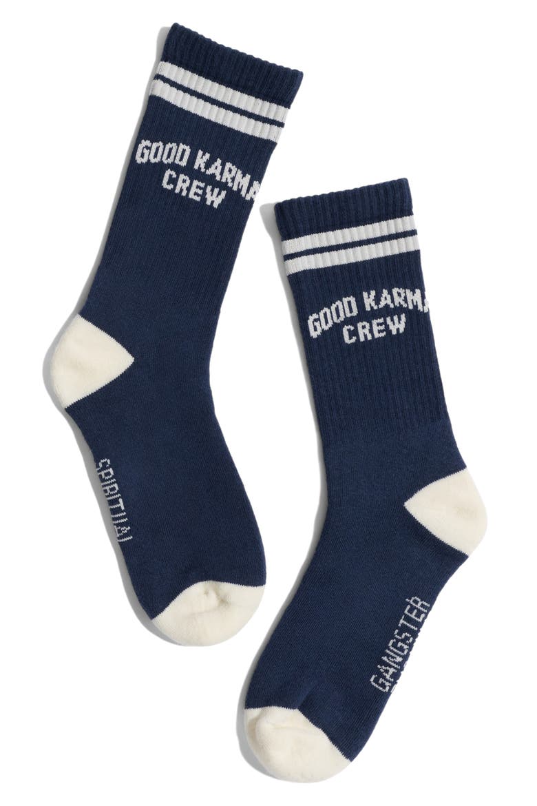 Karma Club Crew Socks, Alternate, color, INDIGO