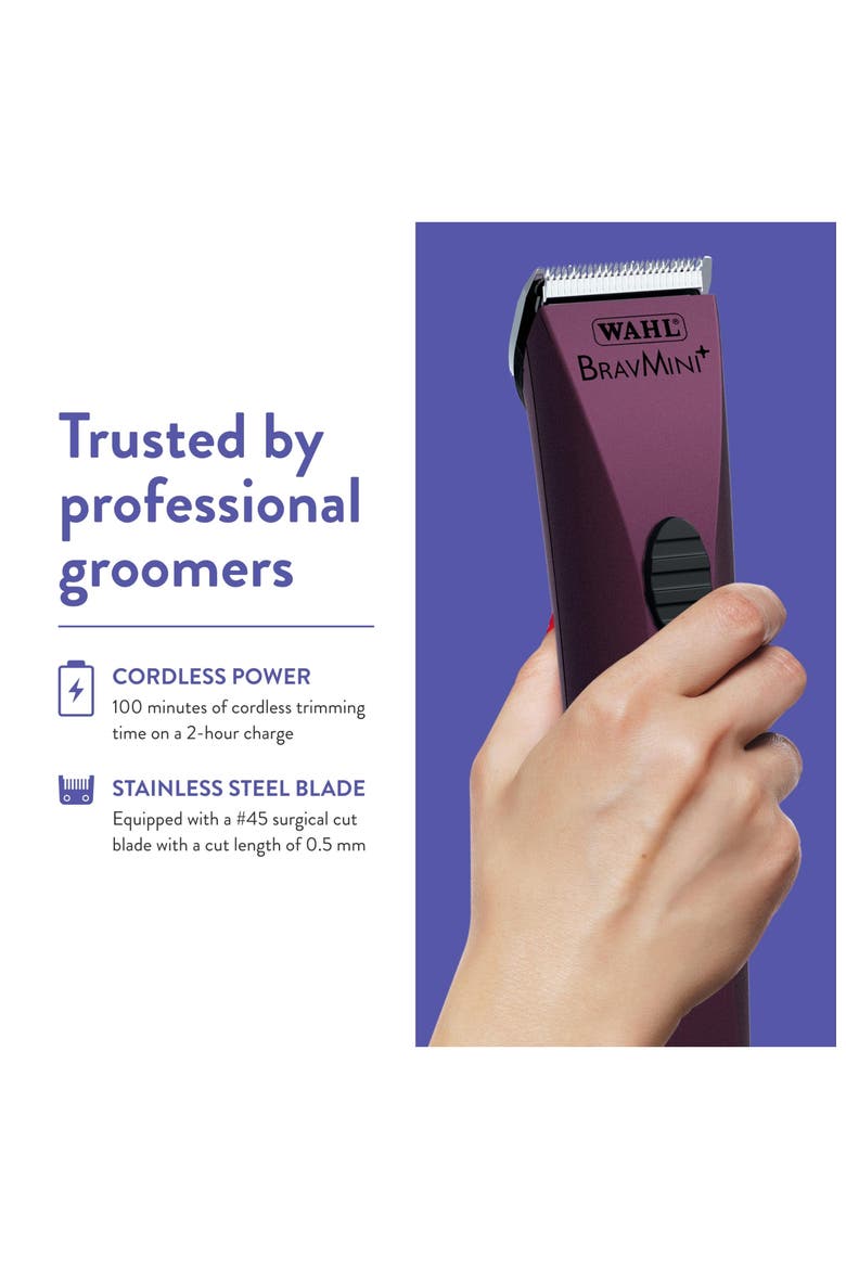 Bravmini+ Pet, Dog, Cat, & Horse Cordless Trimmer Kit, Alternate, color, Purple