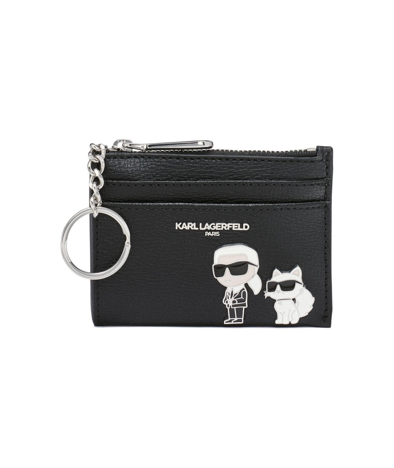 KARL LAGERFELD PARIS Care Case W/ Key Ring, Main, color, Black Combo