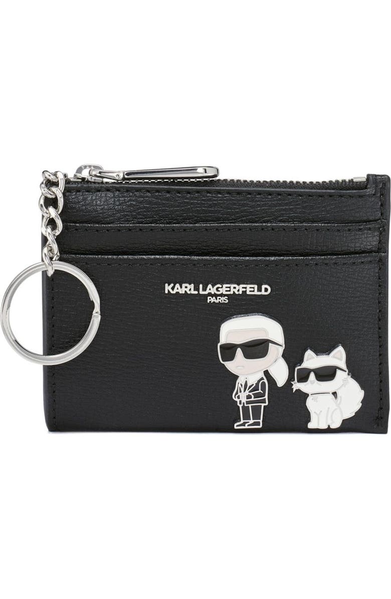 KARL LAGERFELD PARIS Care Case W/ Key Ring, Main, color, Black Combo