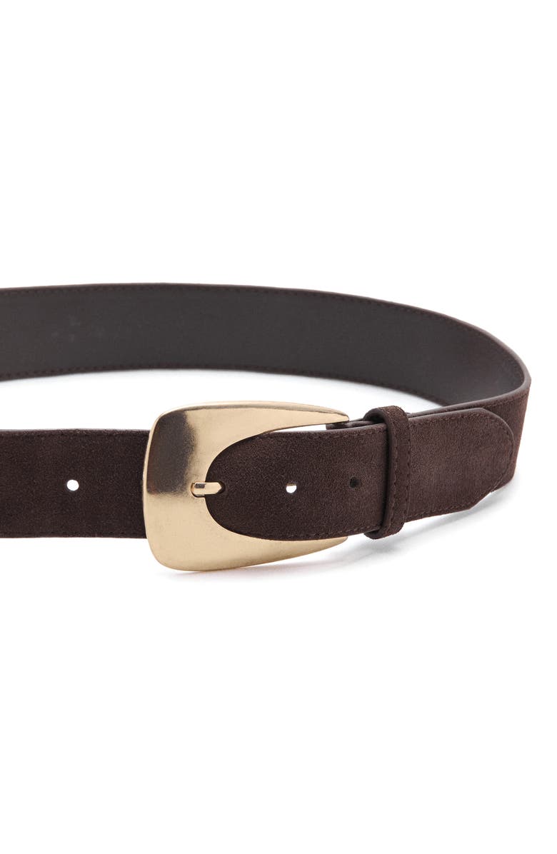 MANGO Maxi Buckle Suede Belt, Alternate, color, 