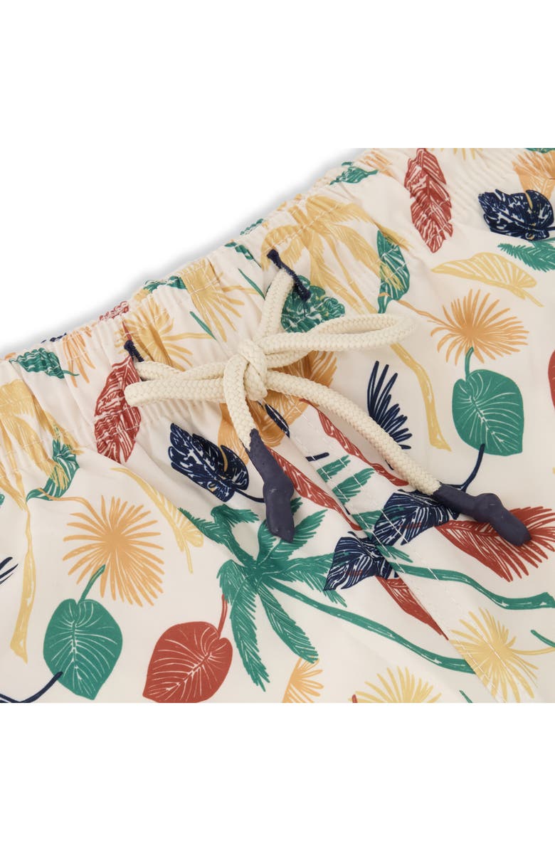 Sunset x Vine Leaf Print Swim Trunks, Alternate, color, Linen