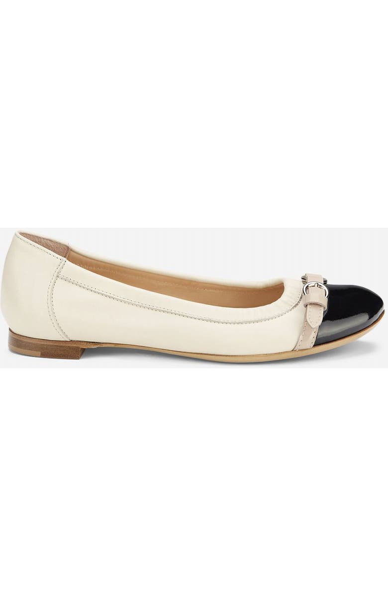 AGL Monika Cap Toe Ballet Flat, Main, color, Ivory