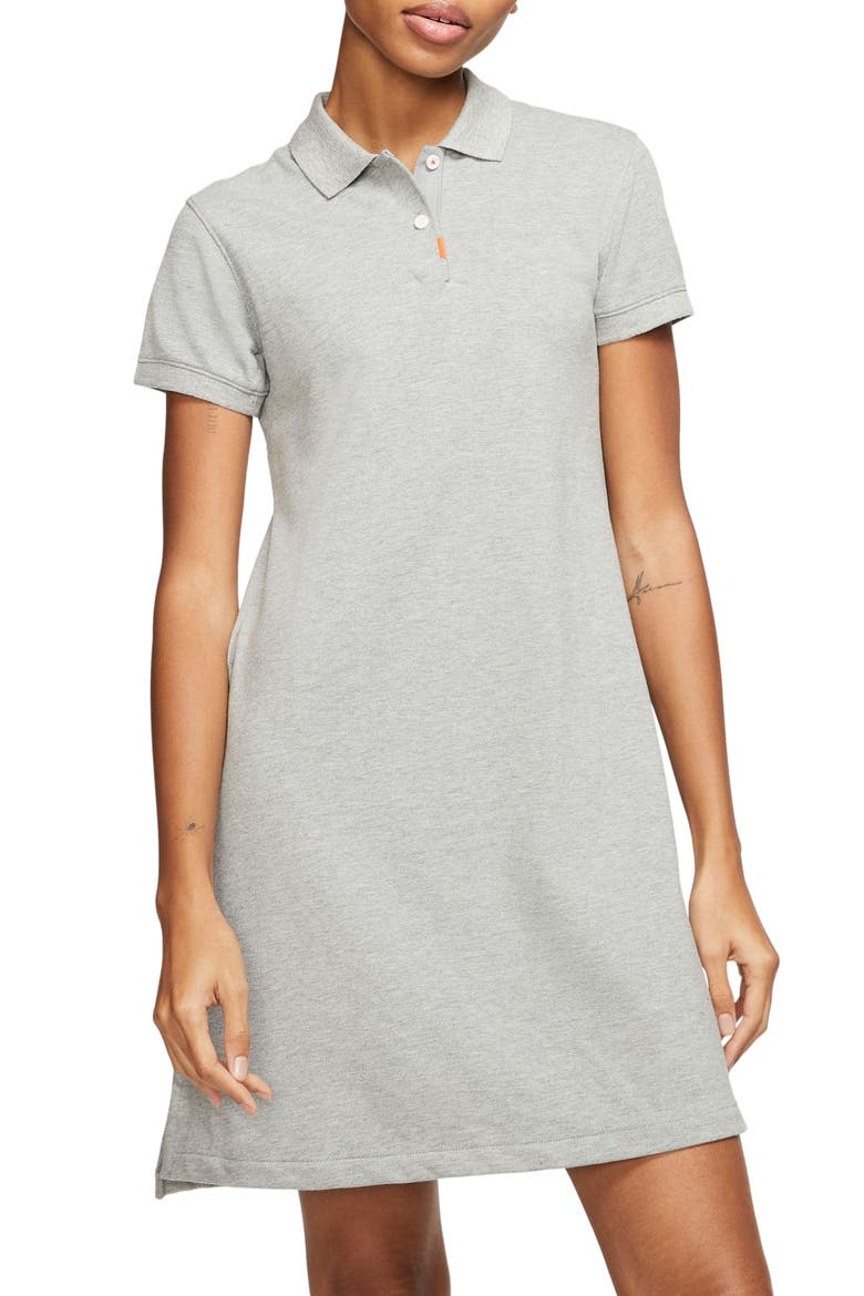 Dri-FIT Polo Dress, Main, color, DARK GREY/ HTR/ WOLF GREY