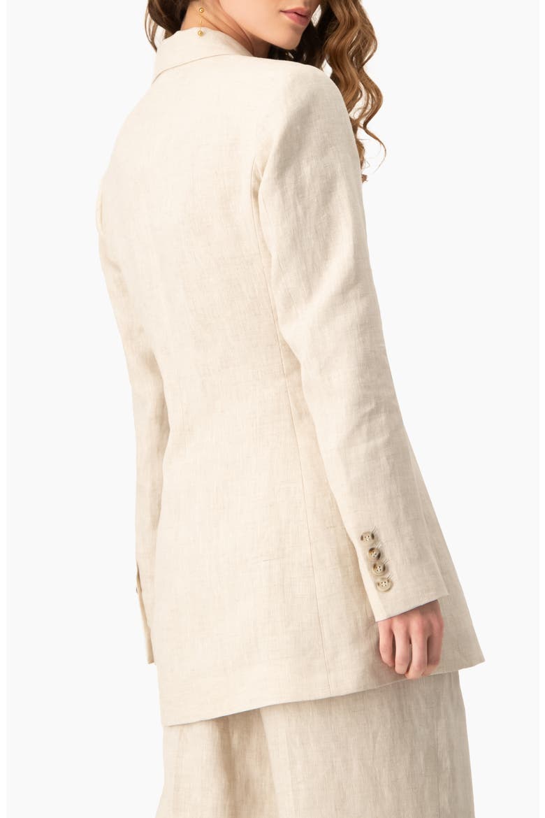 Linen Tailored Two-Button Blazer, Alternate, color, Sand