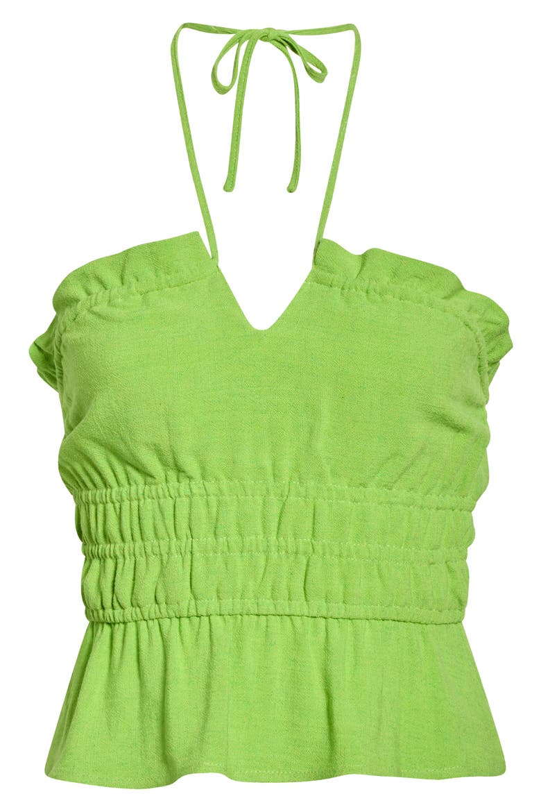 Paige Smocked Crop Top, Alternate, color, GREEN