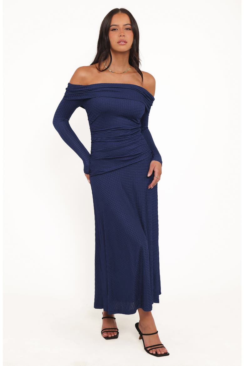 Katiya Off the Shoulder Long Sleeve Dress, Alternate, color, NAVY