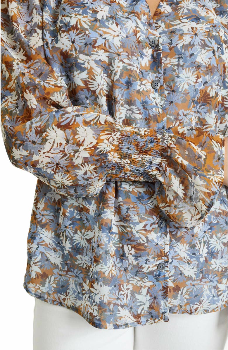 Santorelli PLATA Long Sleeve Blouse in Floral Georgette, Alternate, color, 