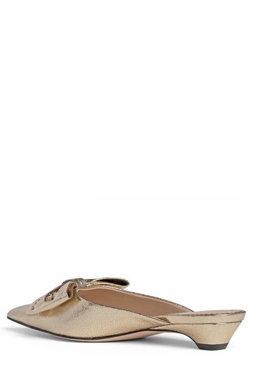 Allegra James Bowie Leather Bow Slide In Gold