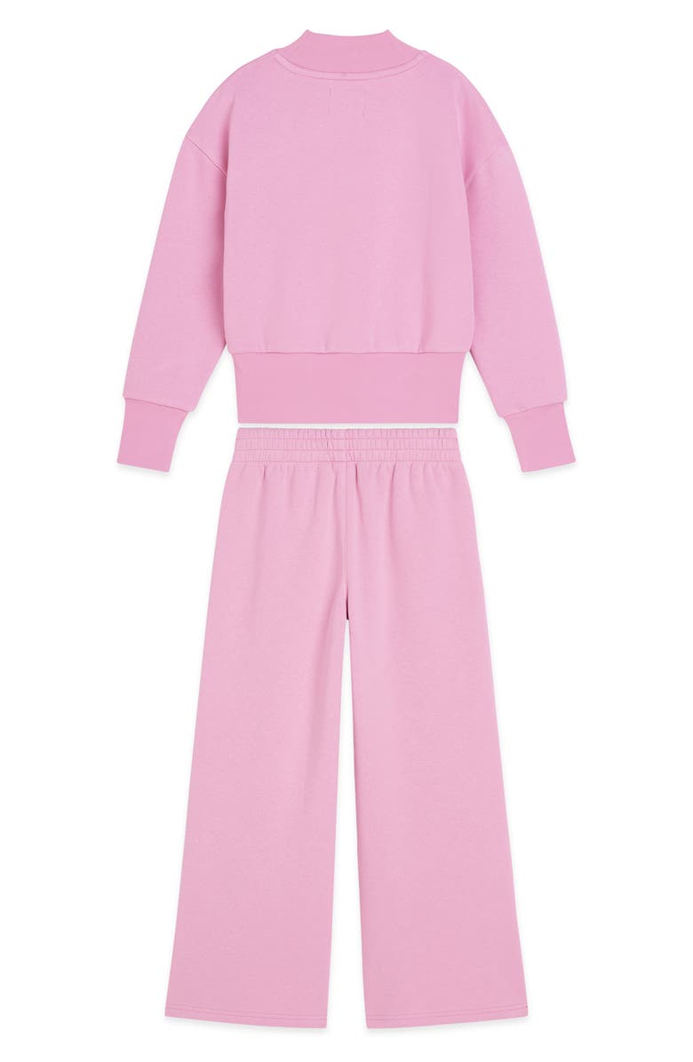 Scotch & Soda Kids' Embroidered Butterfly Fleece Sweatshirt & Pants Set, Alternate, color, Pastel Lavender