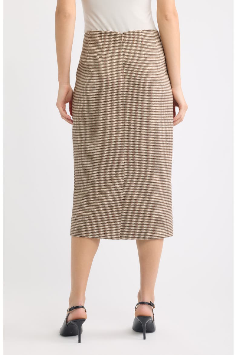 Houndstooth Midi Skirt, Alternate, color, NATURAL CLAY MULTI