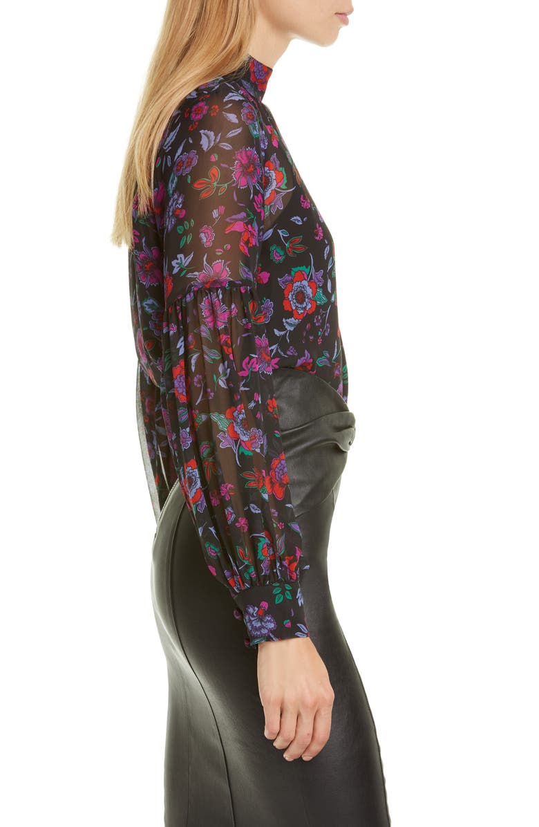 Veronica Beard Harlem Floral Silk Blouse, Alternate, color, 