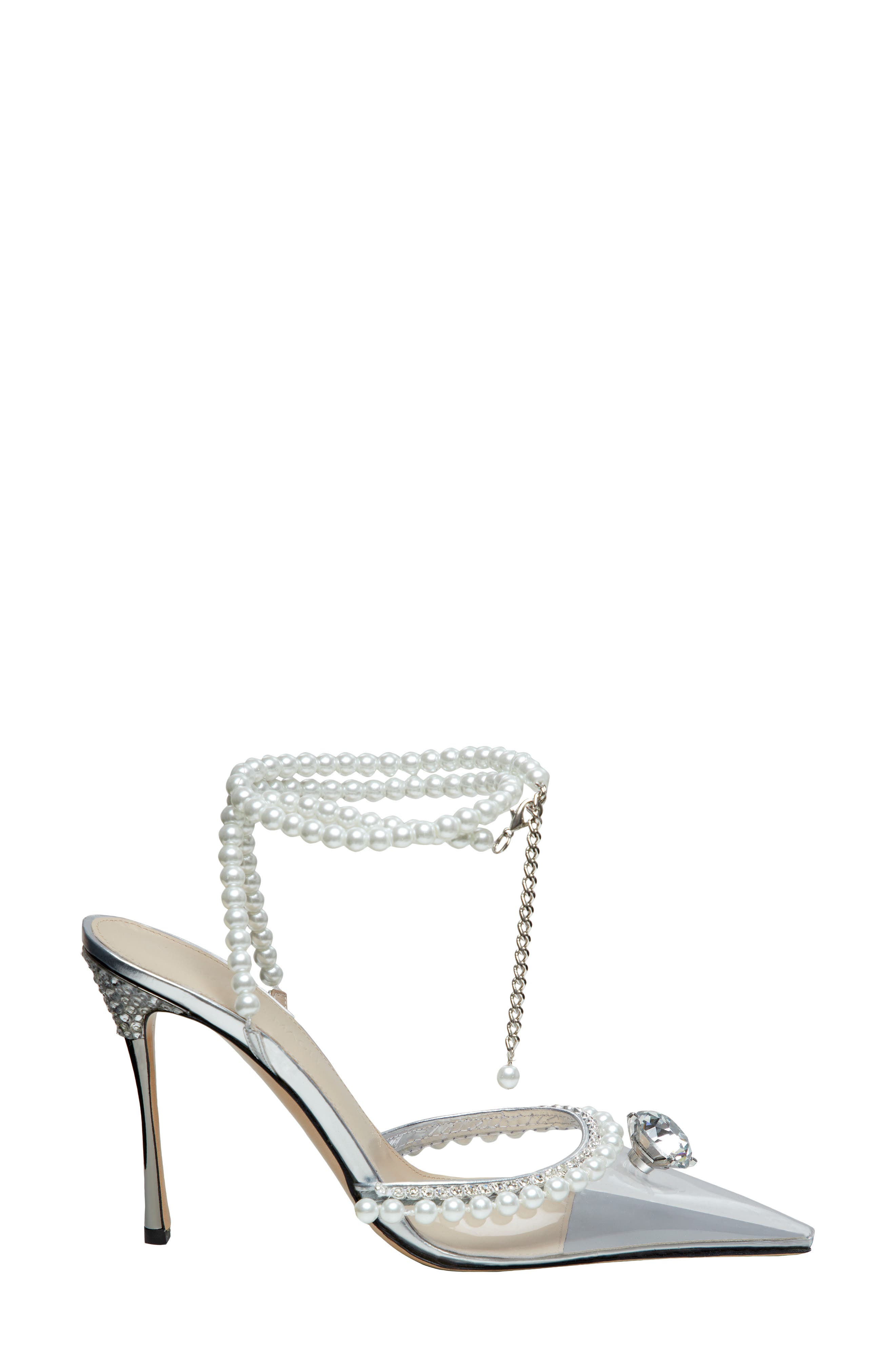 Mach & Mach Diamond of Elizabeth Imitation Pearl Pointed Toe Pump, Alternate, color, 