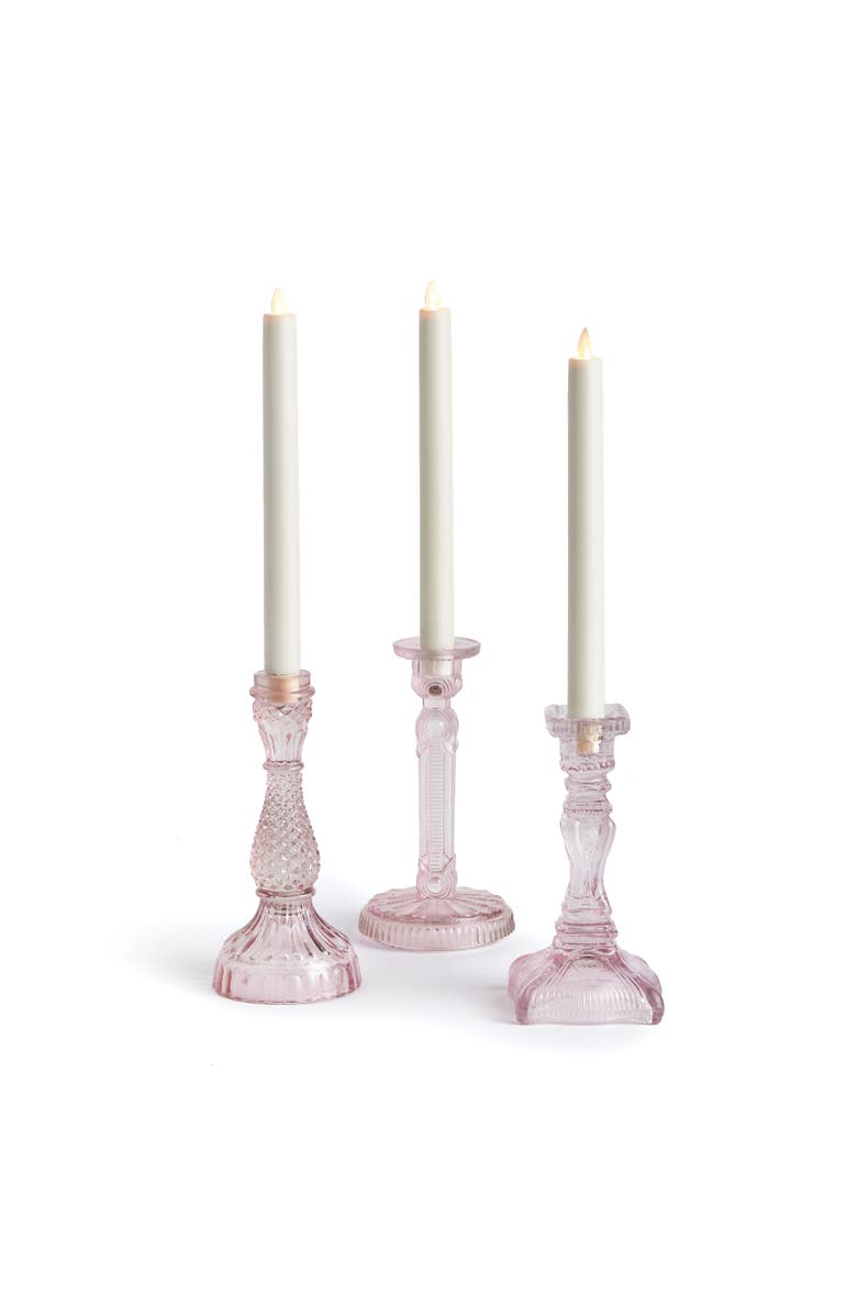 Napa Home & Garden Estella Taper Holders Large Set of 3, Main, color, Pink