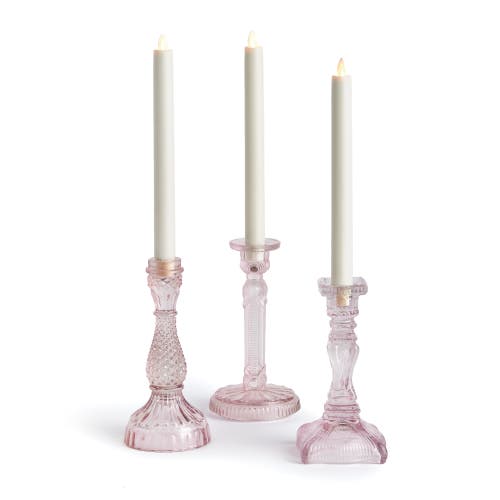 Napa Home & Garden Estella Taper Holders Large Set Of 3 In Pink