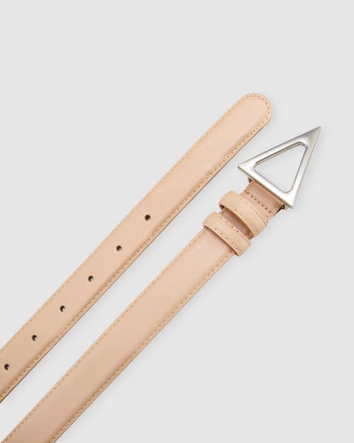 Belle & Bloom Bermuda Triangle Leather Belt In Latte