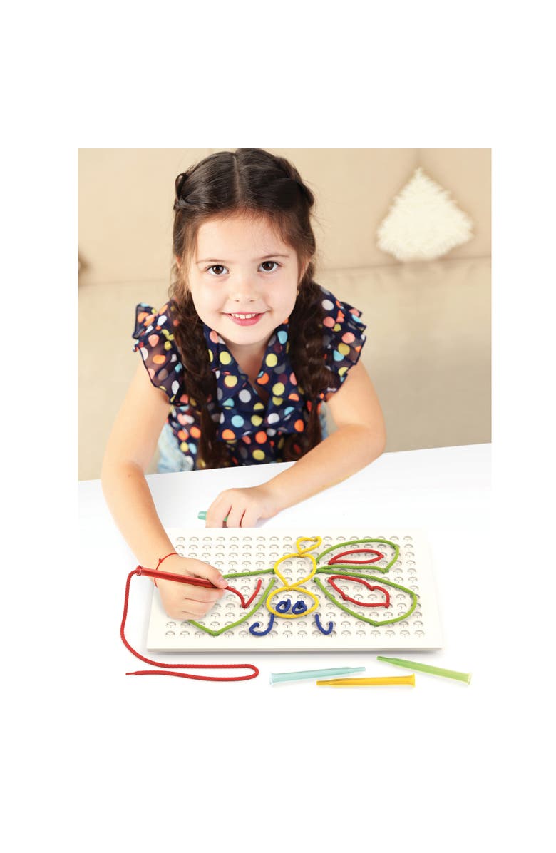 Quercetti Filo Filo Lacing String Art Toy, 18 Templates, Creative Play, Alternate, color, 