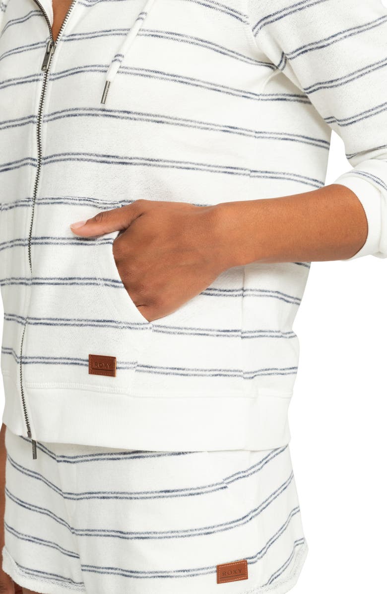 Roxy Perfect Wave Stripe Hoodie, Alternate, color, Snow White