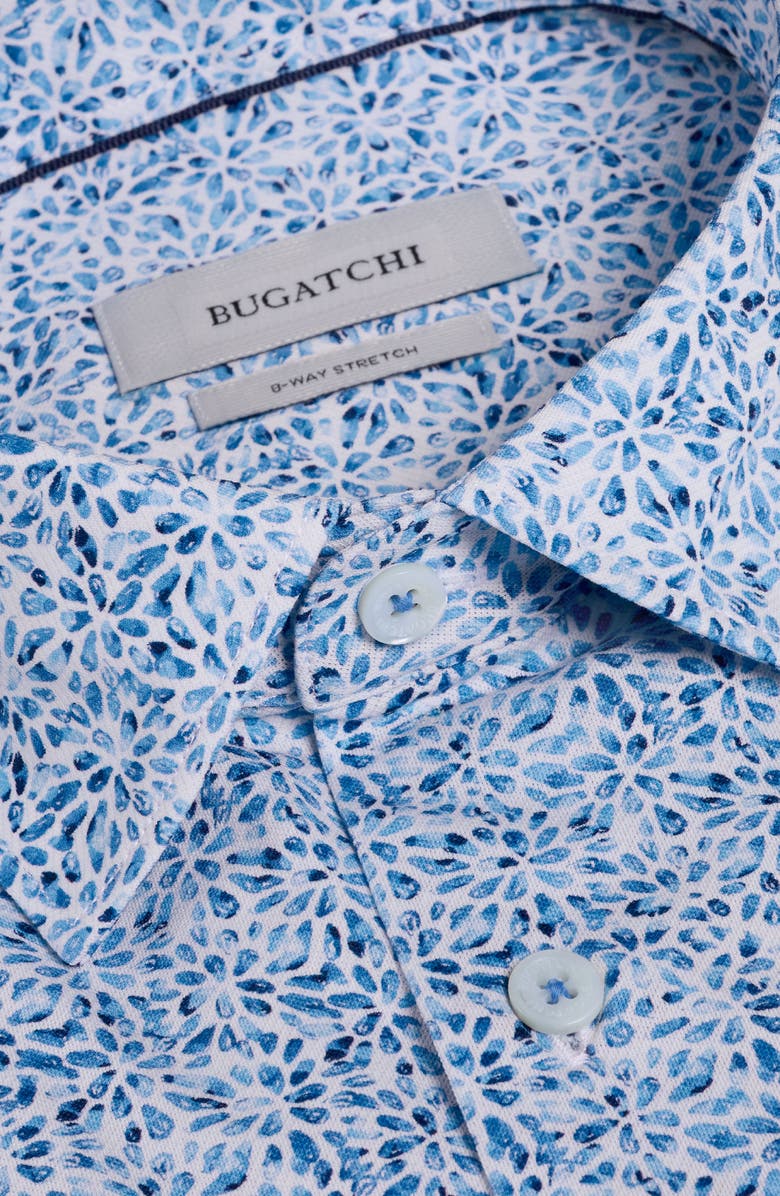 Bugatchi James OoohCotton<sup>®</sup> Watercolor Floral Twill Button-Up Shirt, Alternate, color, Classic Blue