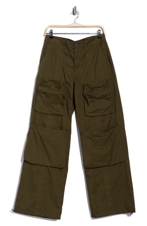 Afrm Los Angeles Collins Low Rise Utility Cargo Pants In Green