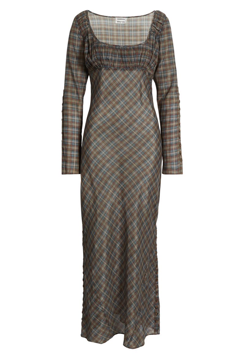 Marissa Sheer Plaid Maxi Dress, Alternate, color, PLAID MULTI