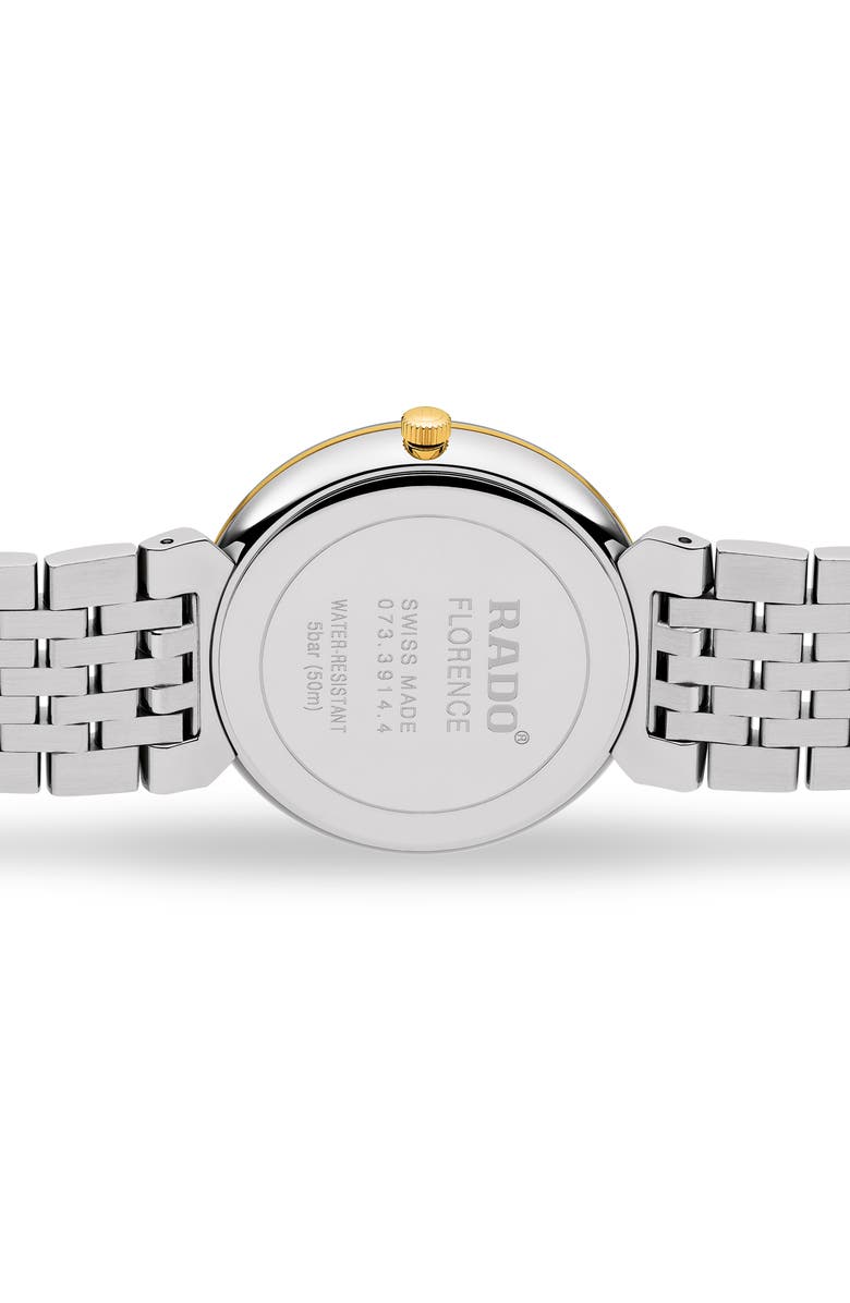 RADO Florence Diamond Bracelet Watch, 37mm, Alternate, color, Silver / Gold