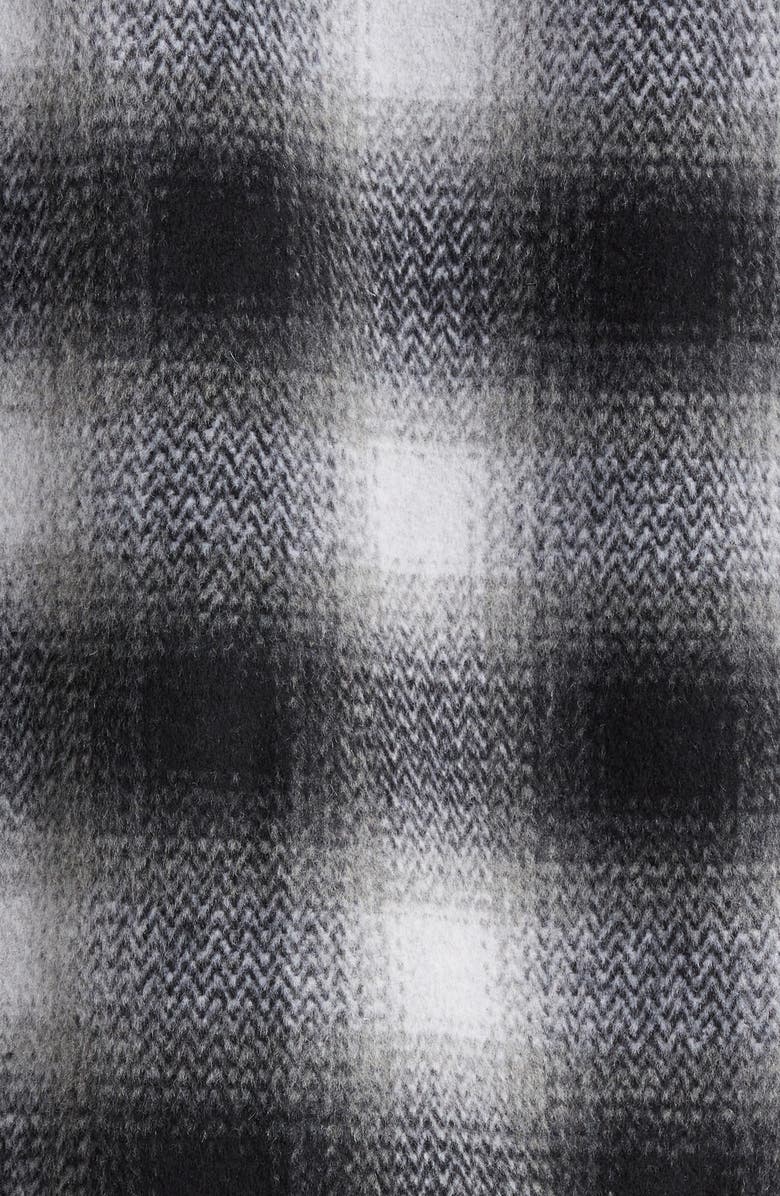 Percival Check Wool Blend Flannel Overshirt, Alternate, color, Grey