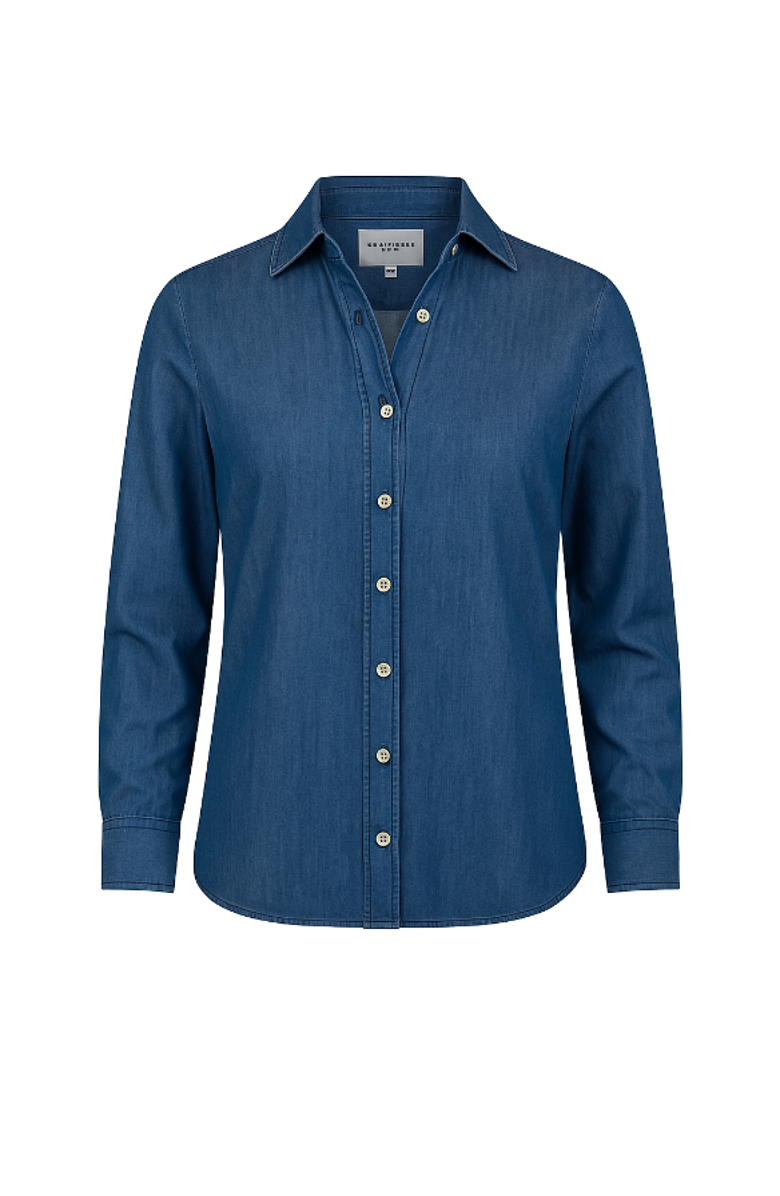 The Shirt by Rochelle Behrens The Denim Shirt, Alternate, color, Dark Wash