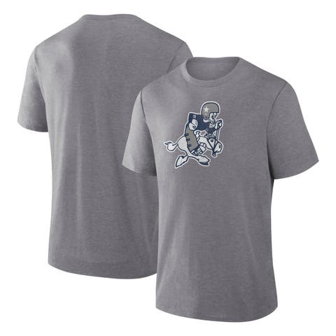 Men's Fanatics Heather Gray Dallas Cowboys Vintage Heritage Tribute Tri-Blend T-Shirt