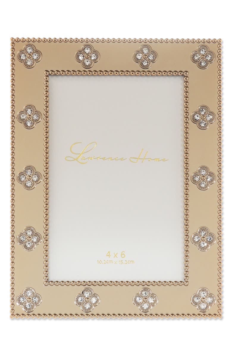 Lawrence Frames Crystal Clover Picture Frame, Alternate, color, Gold